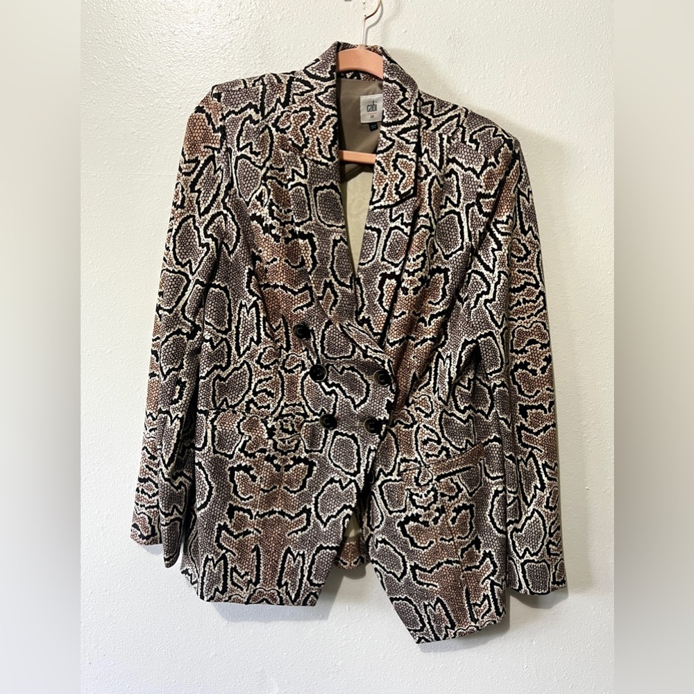 Cabi Python Snake Double Breasted Blazer - Size 12 - image 3